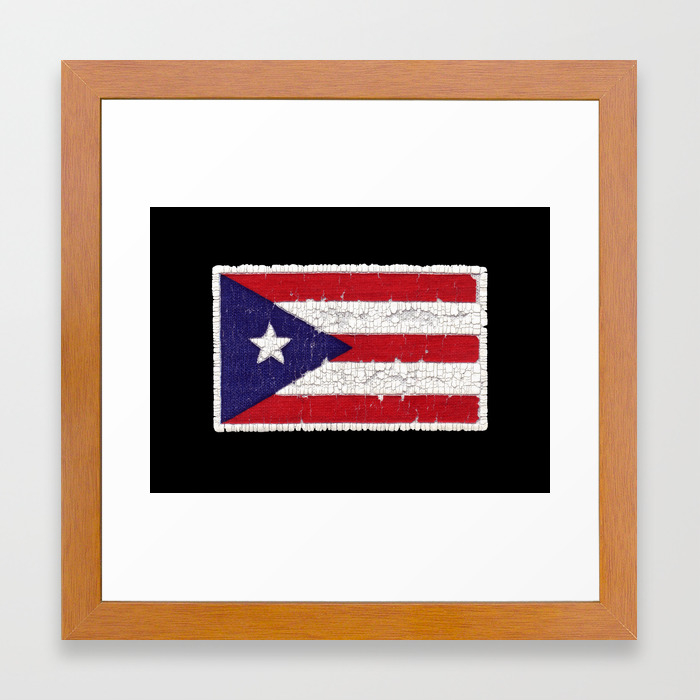 Puerto Rican Flag With Distressed Textures Framed Art Print By Brucestanfield Society6