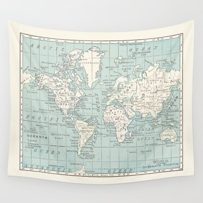 Society6 world map store tapestry