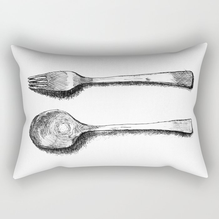 spoon and fork Rectangular Pillow