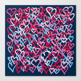 Colorful  Hearts - Graffiti Style Canvas Print