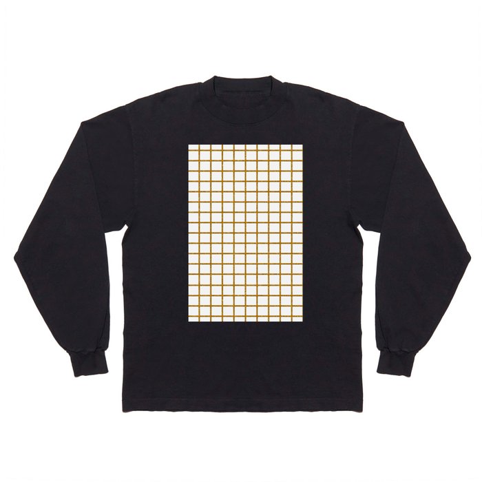Geometric white gold glitter minimalist square pattern Long Sleeve T Shirt