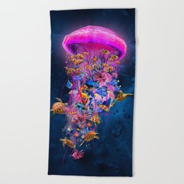 A Pink Jellyfish for Sakinah Beach Towel