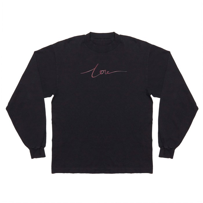 Word Love in Ruby red colours Long Sleeve T Shirt