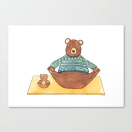 Yoga Bears Canvas Print
