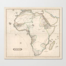 Antique Map of Africa, 1841 Canvas Print