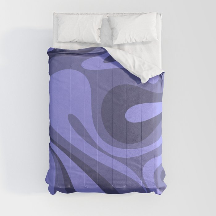 Mod Swirl Retro Abstract Pattern in Periwinkle Purple Tones Comforter