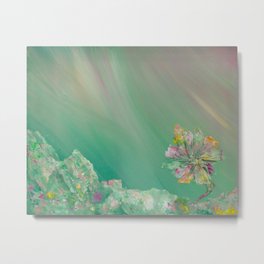 Colorful Abstract Floral Dreams Series Scultptural Acrylic print Metal Print