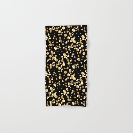 Golden confetti. Brilliant . Hand & Bath Towel