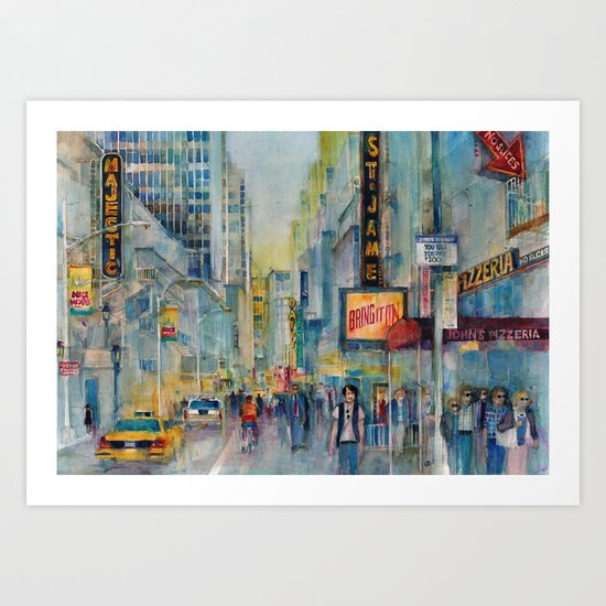 Broadway, New York - Five O'Clock Revised Art Print