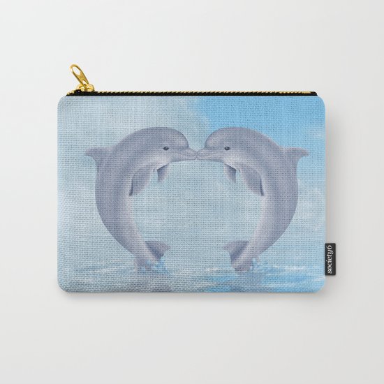 Kissing dolphins Carry-All Pouch