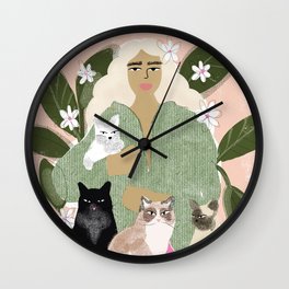 Cat Mom Wall Clock