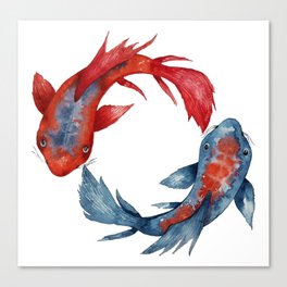 Yin Yang Koi Fish Canvas Print