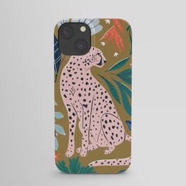 Modern cheetah jungle print iPhone Case