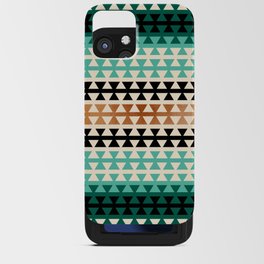 Desert Boho Ethnic Pattern with Triangles (shades of green) iPhone Card Case