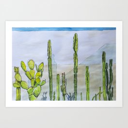 Row of Cacti Art Print