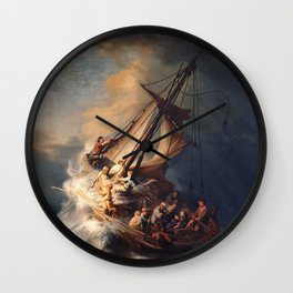 Christ in the Storm on the Sea of Galilee, Rembrandt Van Rijn Wall Clock