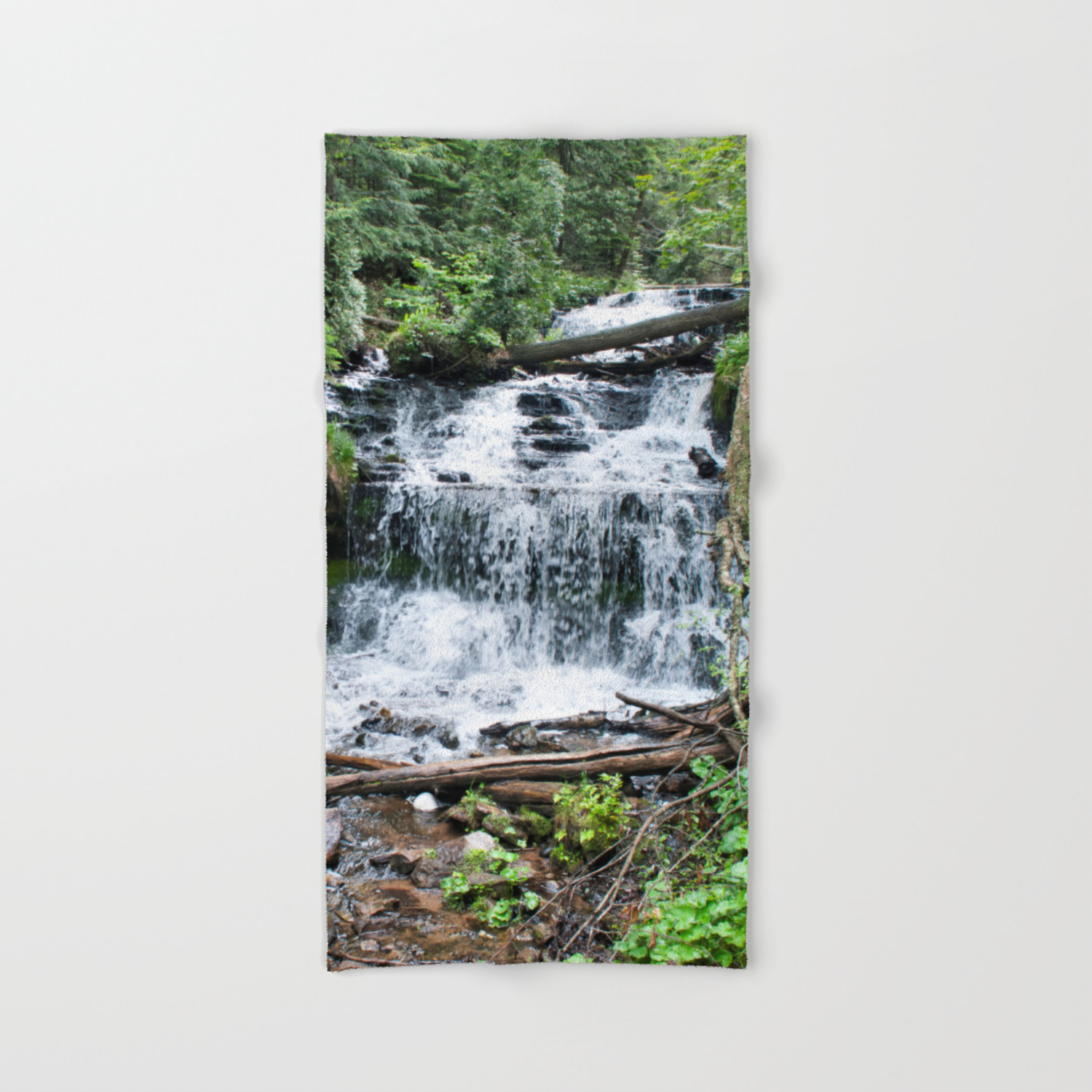 Wagner Falls Munising Michigan Hand Bath Towel By Nancyacarter Society6