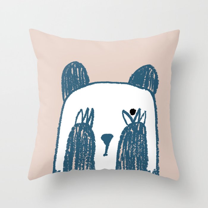 No peeking panda Throw Pillow