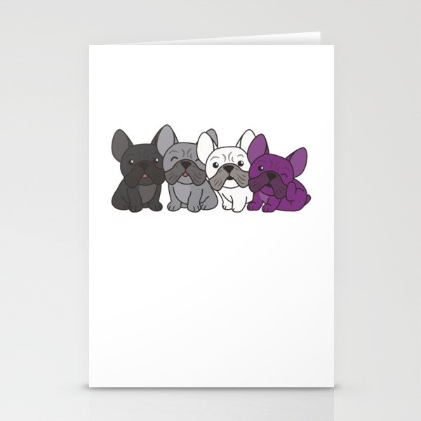 Asexual Flag French Bulldog Pride Lgbtq Dogs Stationery Cards