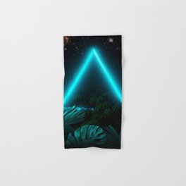 Neon landscape: Green Triangle & tropic Hand & Bath Towel
