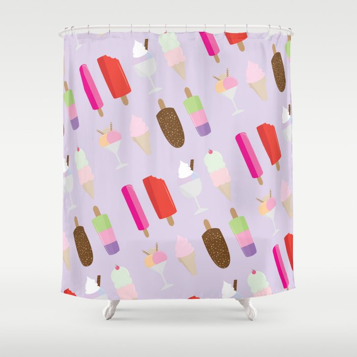 Food Series - Ice Cream and Popsicles Shower Curtain