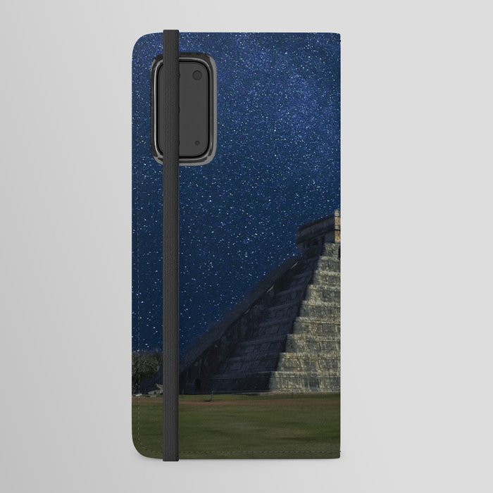 Mexico Photography - The Famous Ancient Building Under The Night Sky Android Wallet Case