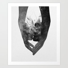 The kissing touch. Art Print