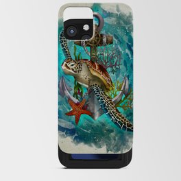 Turtle and Sea iPhone Card Case