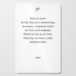 Rumi Quote 09 - This is love - Typewriter Print Cutting Board