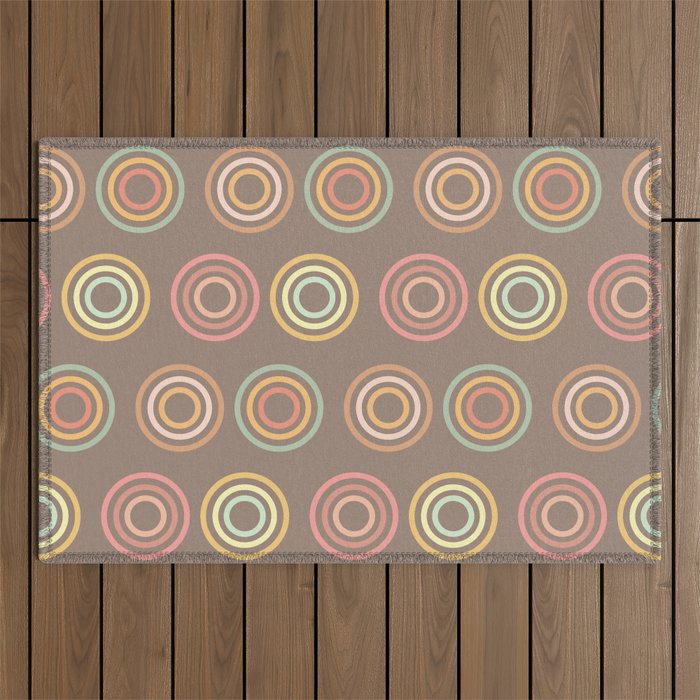 Concentric Circles Pattern Outdoor Rug