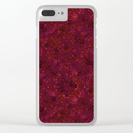 Red festive confetti. Red glitter. Clear iPhone Case