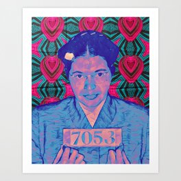 Rosa Parks Mugshot Colorful Art Print