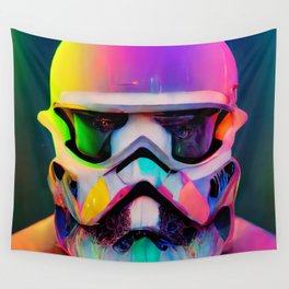 Psychedelic Soldier Helmet Wall Tapestry