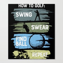 How To Golf Funny Canvas Print
