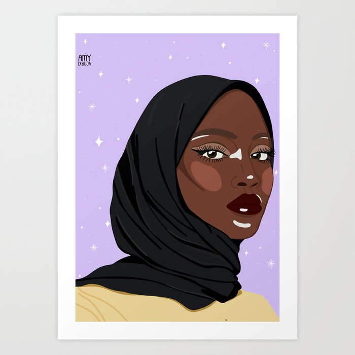 Muslim Girl Illustration Art Print