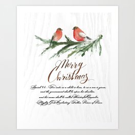 Vintage Merry Christmas Isaiah 9:16-Christmas Holiday Cards, Wall Art and Home Decor Art Print