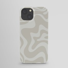 Liquid Swirl Contemporary Abstract Pattern in Mushroom Cream iPhone Case