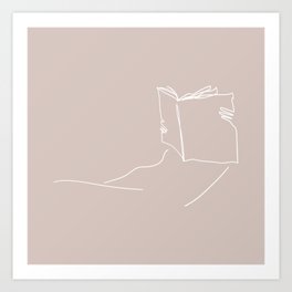 Reading Woman (blush) Art Print