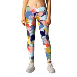 Bright Paint Blobs Leggings | Simple, Pattern, Abstract, Popart, Vintage, Fun, Retro, Curated, Facemask, Graphicdesign 