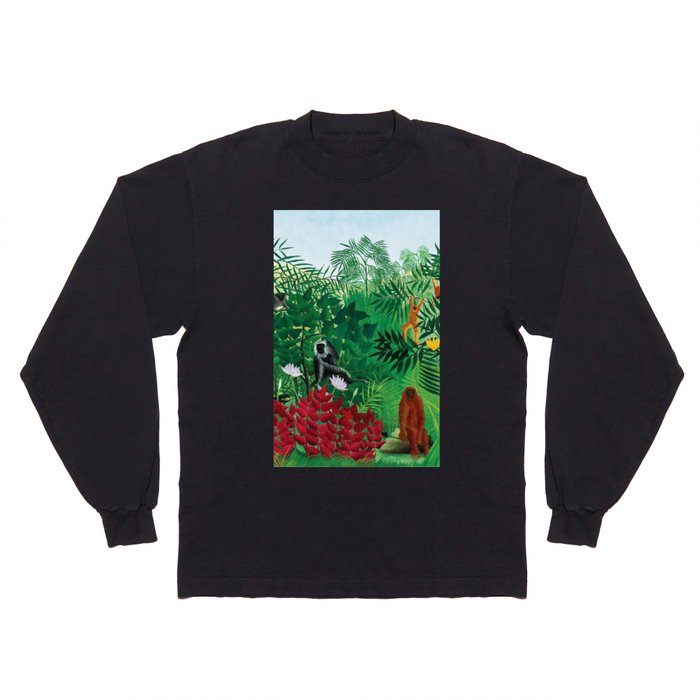 Henri Rousseau, Exotic, Artprints Long Sleeve T Shirt