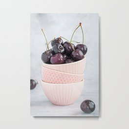 Cherry bowl l Food photography artfood photography Metal Print