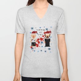 A Die Hard Christmas Cross Stitch Pattern V Neck T Shirt