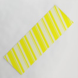 [ Thumbnail: Yellow and Light Yellow Colored Lines/Stripes Pattern Yoga Mat ]
