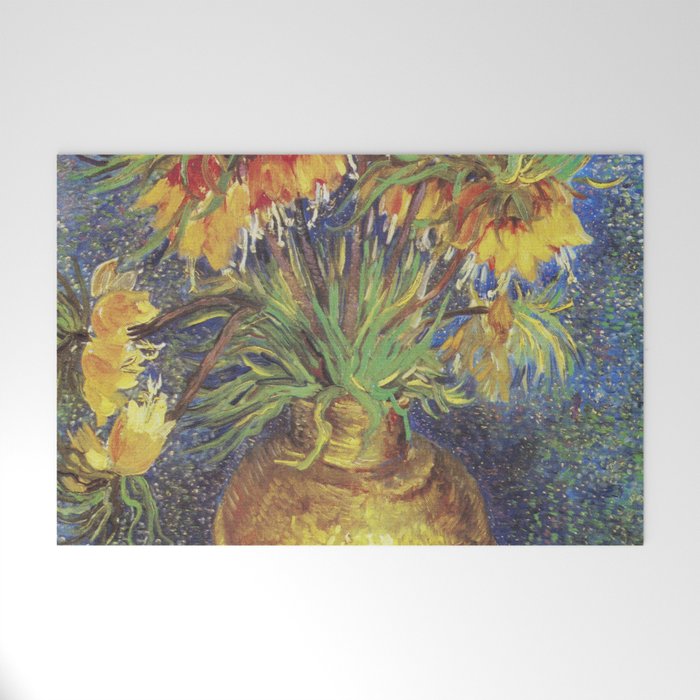 Imperial Fritillaries in a Copper Vase Welcome Mat