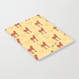 Funny red horse- yellow background Notebook