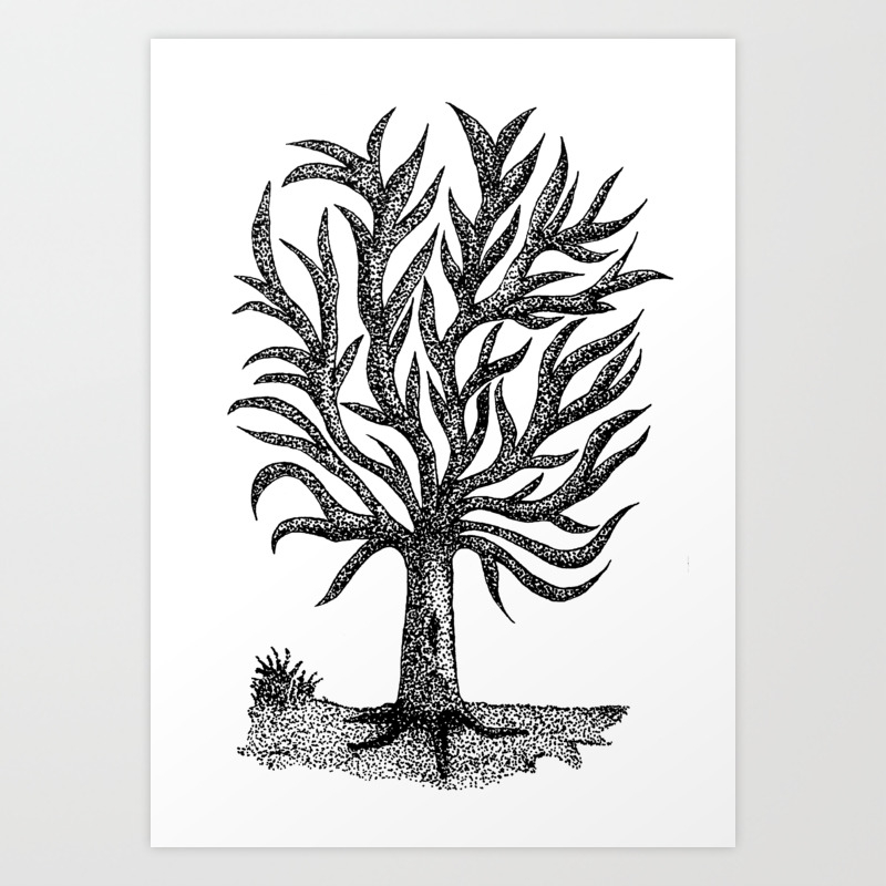 Pointillism Tree Art Print By Marilynlowe Society6