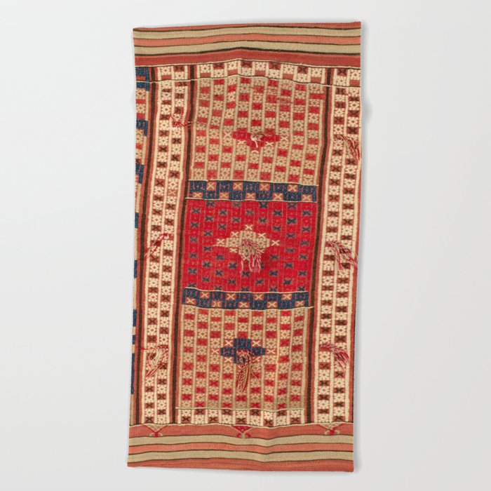 Cicim Antique Turkish Kilim Print Beach Towel