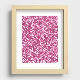 Raspberry on White Doodles Recessed Framed Print