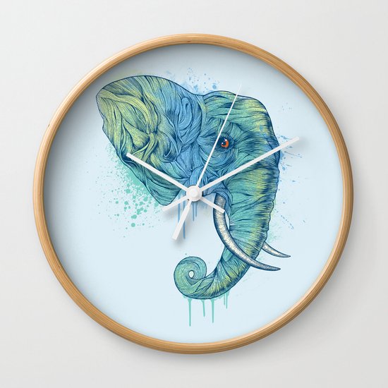 Elephant Portrait Wall Clock