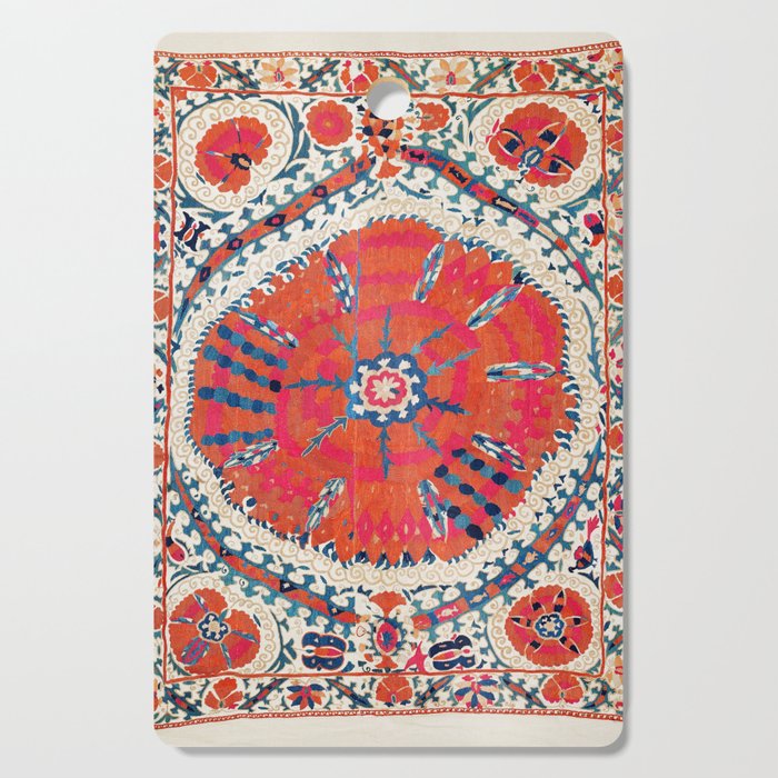 Large Medallion Suzani Bokhara Uzbekistan Embroidery Print Cutting Board